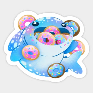 Whale Shark and Donuts Sticker